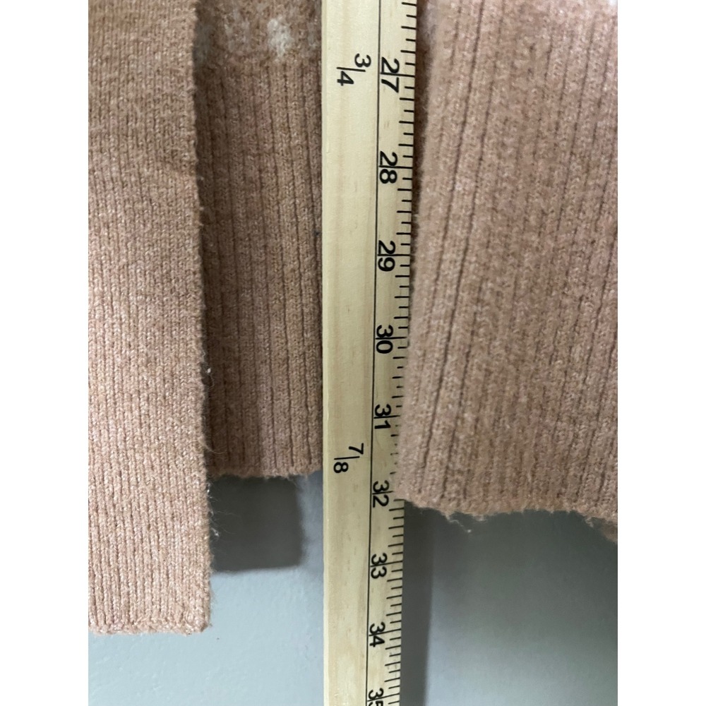 SO Goods For Life Womens Tan Geometric Fair Isle Open Front Cardigan Sweater M - Picture 7 of 9